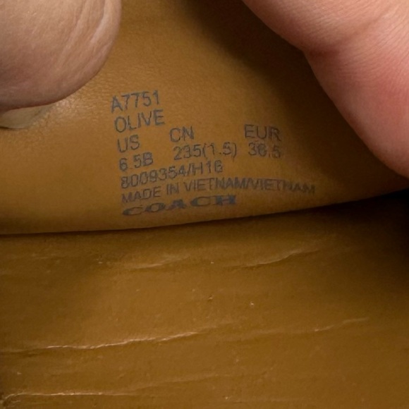 Coach Olive Blue Pebble Grain Leather Loafers Flats - Picture 12 of 15